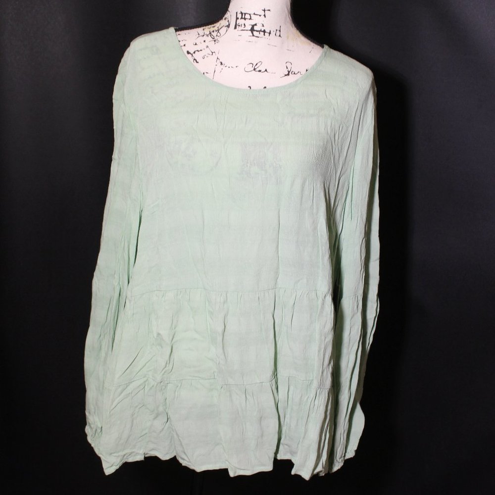 Ava James Woven Tiered Top Long Sleeve Women's
